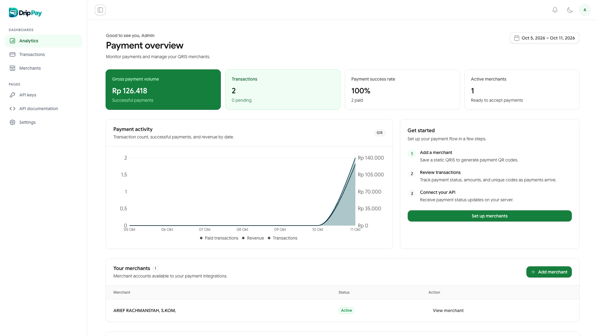 DripPay Dashboard Preview